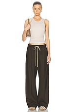 Fear of God Wool Canvas Single Pleat Wide Leg Pant in Mocha, view 6, click to view large image.