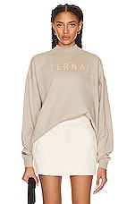Fear of God Eternal T Shirt in dusty beige, view 1, click to view large image.