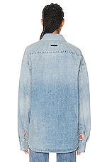 Fear of God Eternal Denim Shirt in 5 Year Indigo, view 3, click to view large image.