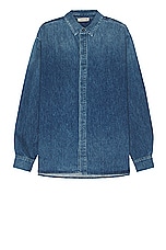 Fear of God Denim Shirt in Medium Indigo, view 1, click to view large image.