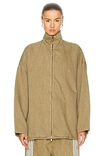 Fear of God Full Zip Denim Shirt in Deer, view 2, click to view large image.