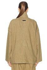 Fear of God Full Zip Denim Shirt in Deer, view 4, click to view large image.