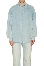 Fear of God Denim Shirt in Light Indigo, view 4, click to view large image.