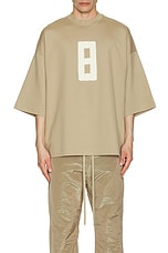 Fear of God Embroidered 8 Milano Tee in Dune, view 4, click to view large image.