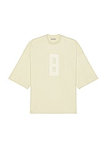 Fear of God Embroidered 8 Milano Tee in Lemon Cream, view 1, click to view large image.