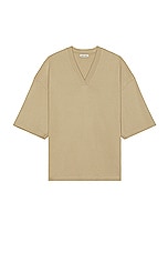 Fear of God Milano V Neck Tee in Dune, view 1, click to view large image.