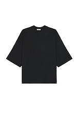 Fear of God Viscose Embroidered Thunderbird Milano Tee in Black, view 2, click to view large image.