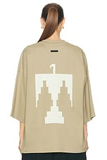 Fear of God Viscose Embroidered Thunderbird Milano Tee in Dune, view 4, click to view large image.