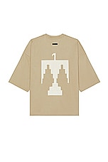 Fear of God Viscose Embroidered Thunderbird Milano Tee in Dune, view 1, click to view large image.
