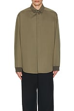 Fear of God Half Placket Shirt in Olive, view 4, click to view large image.
