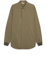 Fear of God Half Placket Shirt in Olive, view 1, click to view large image.