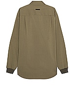 Fear of God Half Placket Shirt in Olive, view 2, click to view large image.