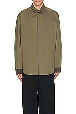 Fear of God Half Placket Shirt in Olive, view 4, click to view large image.
