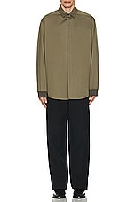 Fear of God Half Placket Shirt in Olive, view 5, click to view large image.