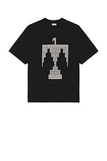 Fear of God Short Sleeve Thunderbird Grey Print Tee in Black