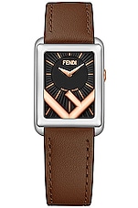 Fendi Runaway 22.5x32mm Watch in Stainless Steel & Brown, view 1, click to view large image.