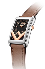Fendi Runaway 22.5x32mm Watch in Stainless Steel & Brown, view 3, click to view large image.