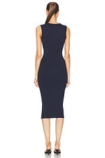 FLORE FLORE Esme Midi Dress in Navy, view 3, click to view large image.