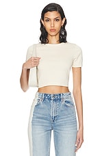 FLORE FLORE Car Crop Top in Off White, view 1, click to view large image.