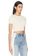 FLORE FLORE Car Crop Top in Off White, view 2, click to view large image.