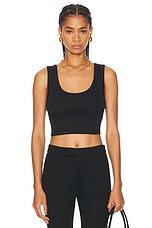 FLORE FLORE Hillie Crop Tank Top in Black, view 1, click to view large image.
