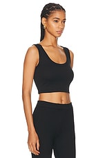 FLORE FLORE Hillie Crop Tank Top in Black, view 2, click to view large image.