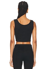 FLORE FLORE Hillie Crop Tank Top in Black, view 3, click to view large image.