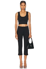 FLORE FLORE Hillie Crop Tank Top in Black, view 4, click to view large image.