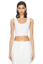FLORE FLORE Hillie Crop Tank Top in White, view 1, click to view large image.