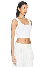FLORE FLORE Hillie Crop Tank Top in White, view 2, click to view large image.