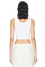 FLORE FLORE Hillie Crop Tank Top in White, view 3, click to view large image.