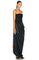 Ferragamo Draped Gown in Nero, view 2, click to view large image.