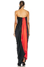 Ferragamo Draped Gown in Nero, view 4, click to view large image.