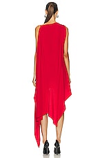 Ferragamo Draped Dress in Red, view 4, click to view large image.