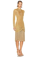 Ferragamo Fringe Dress in Gold, view 2, click to view large image.