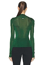 Ferragamo Long Sleeve Turtleneck Sweater in Forest Green, view 3, click to view large image.