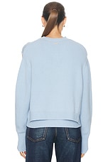 Ferragamo Cutout Sleeve Sweater in Light Blue, view 3, click to view large image.