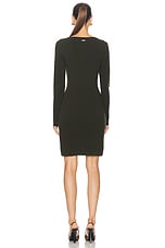 Ferragamo Long Sleeve Sweater Dress in Uniform Green, view 3, click to view large image.