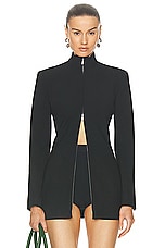 Ferragamo Stretch Wool Jacket in Nero, view 1, click to view large image.