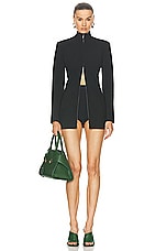 Ferragamo Stretch Wool Jacket in Nero, view 4, click to view large image.