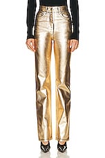 Ferragamo 5 Pocket Denim Pant in Gold, view 1, click to view large image.
