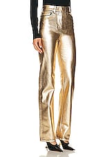 Ferragamo 5 Pocket Denim Pant in Gold, view 2, click to view large image.
