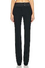 Ferragamo Silk Banded Trouser in Nero, view 1, click to view large image.