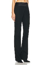 Ferragamo Silk Banded Trouser in Nero, view 2, click to view large image.