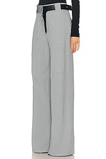 Ferragamo Wide Leg Trouser in Salepepe, Nero, & Bianco, view 3, click to view large image.