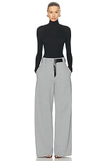 Ferragamo Wide Leg Trouser in Salepepe, Nero, & Bianco, view 5, click to view large image.