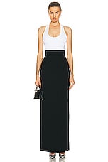 Ferragamo Corset Long Skirt in Nero, view 4, click to view large image.