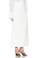 Ferragamo Maxi Skirt in White & Mascarpon, view 2, click to view large image.