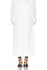 Ferragamo Maxi Skirt in White & Mascarpon, view 3, click to view large image.