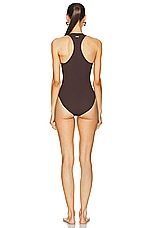 Ferragamo One Piece Swimsuit in Espresso, view 4, click to view large image.